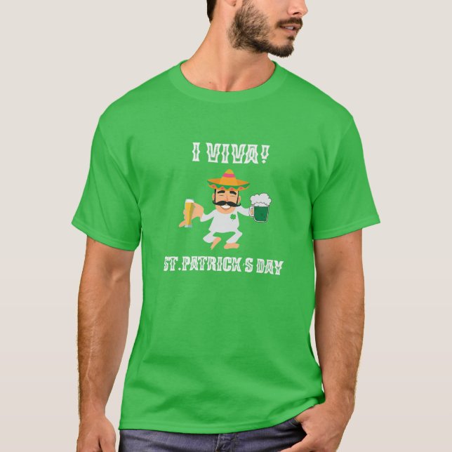 St. Patricks Day Beer Drinking Mexican Leprechaun T Shirt (Framsida)