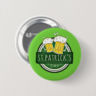 St. Patrick's Day, Beer Mugg, Irish Grönt Knapp