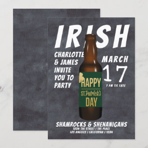 St patricks day Beer Party Irish Shenanigans Inbjudningar