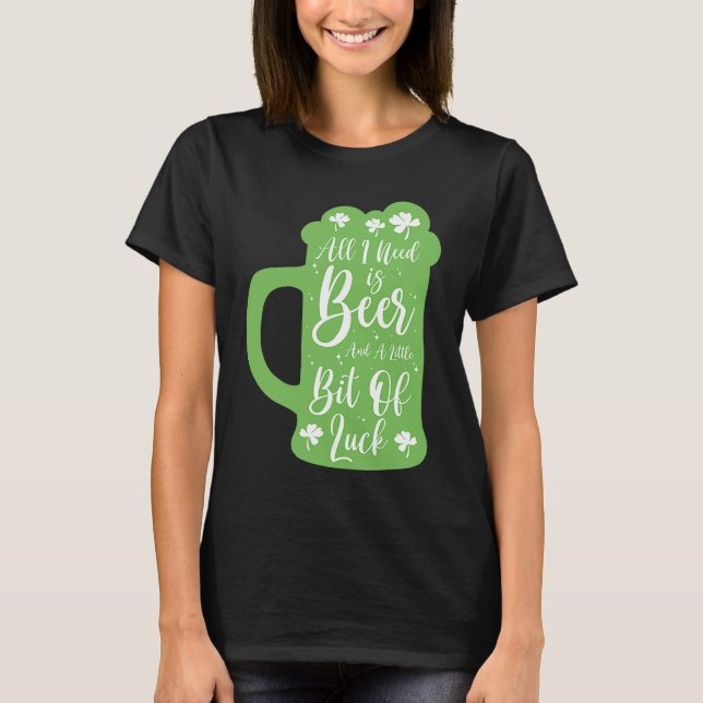 St Patrick's Day Beer Shamrock Clover Luck Saint P T Shirt (Framsida)
