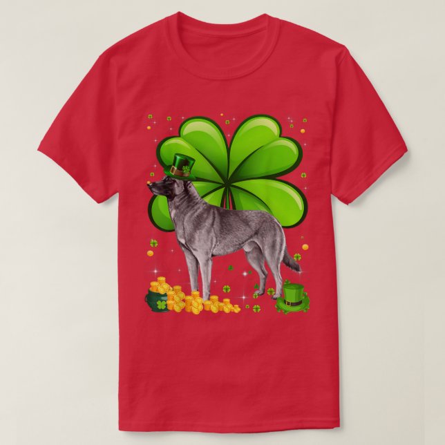 St patrick's day belgisk malinois Shamrock Pet Lov T Shirt (Design framsida)