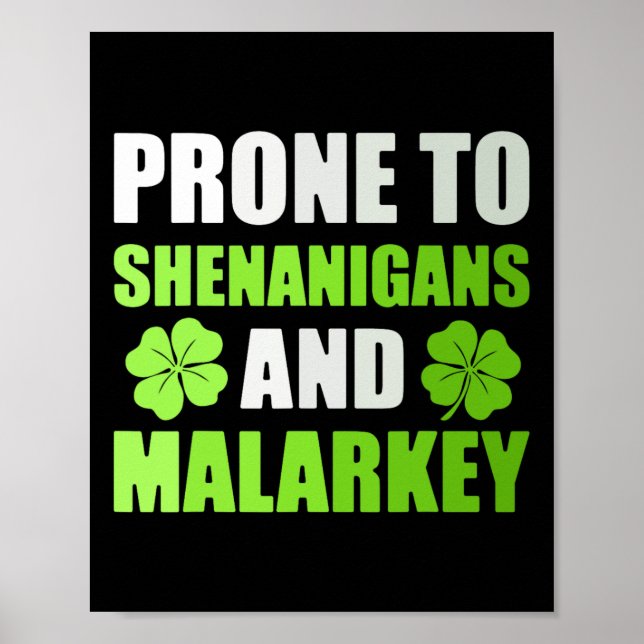 St Patricks Day Benägen Till Bus och Kullerbyttor  Poster (Framsidan)