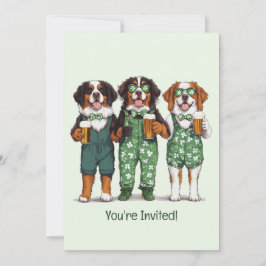 St. Patrick's Day Bernese Mountain Hundar Inbjudningar