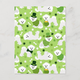 St. Patrick's Day Bichon Frise Helg Vykort