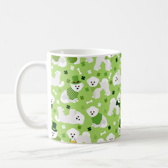 St. Patrick's Day Bichon Frise Kaffemugg (Vänster)