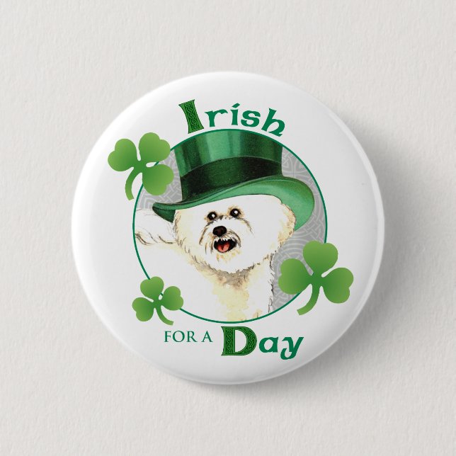 St. Patrick's Day Bichon Knapp (Framsida)
