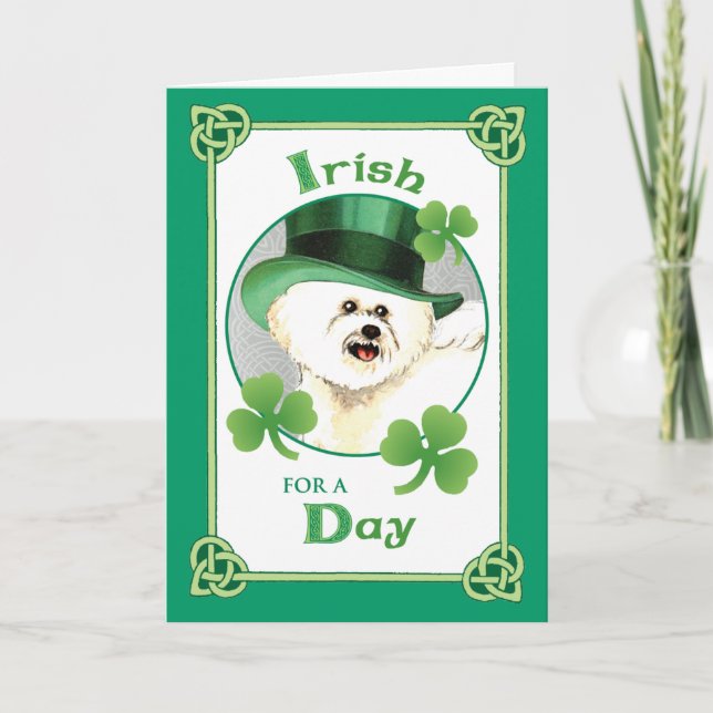 St. Patrick's Day Bichon Kort (Framsida)