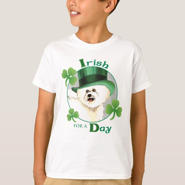 St. Patrick's Day Bichon T Shirt (Framsida)