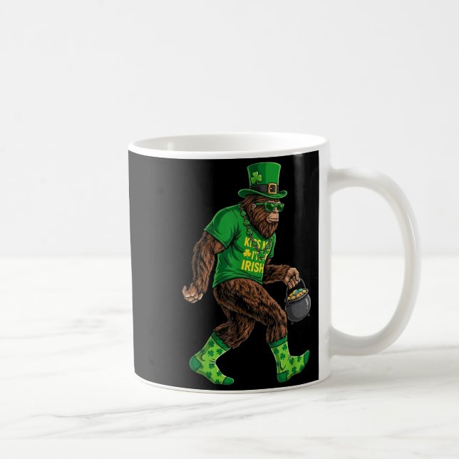 St Patricks Day Bigfoot Grön Rolig Sasquatch Stor  Kaffemugg (Höger)