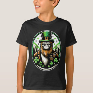 St Patrick's Day Bigfoot Leprechaun Sasquatch Iris T Shirt