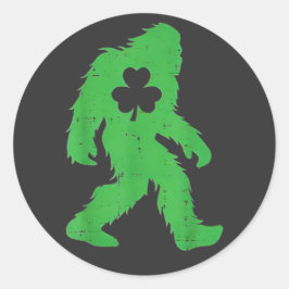 St Patricks Day Bigfoot Sasquatch Shamrock Män Kvi Runt Klistermärke