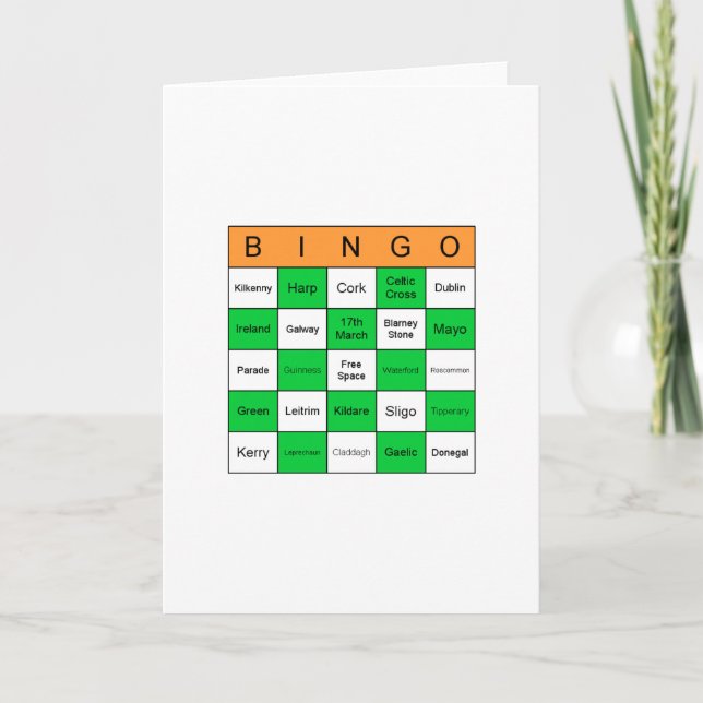 St patricks day Bingo Kort (Framsida)
