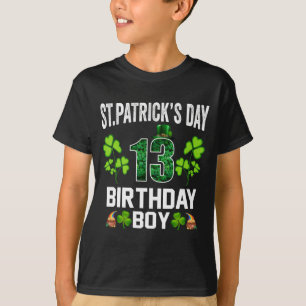st patrick's day Birthday Boy 13 ÅRS T-Shirt