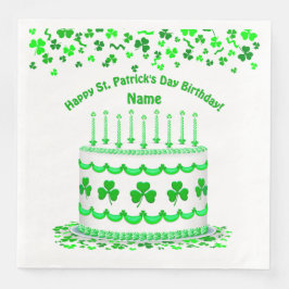 St Patrick's Day Birthday Cake Custom Candles Pappersservett