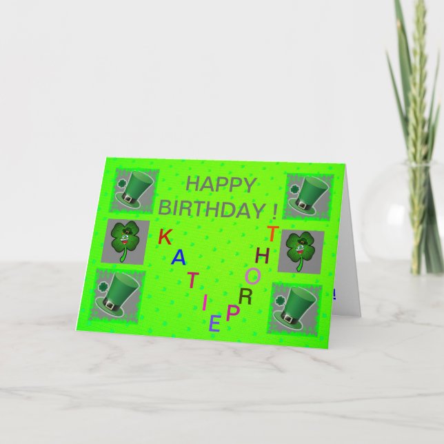 ST PATRICK'S DAY BIRTHDAY CARD KORT (Framsida)