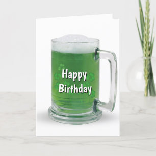 St. Patrick's Day Birthday Grönt Beer Kort
