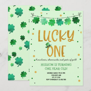 St. Patrick's Day Birthday-inbjudan Lucky One Inbjudningar