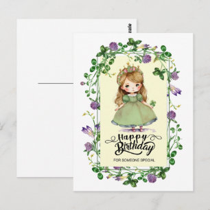 St. Patrick's Day Birthday Little Irish Princess Vykort