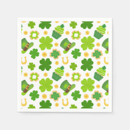 St. Patrick's Day Birthday Lucky Shamrocks Mönster Pappersservett