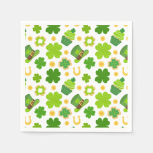 St. Patrick's Day Birthday Lucky Shamrocks Mönster Pappersservett