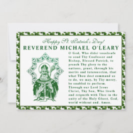 St. Patricks Day Bishop Shamrocks Prayer Kort