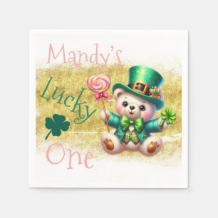 St.Patrick's Day Björn Godis Födelsedag Lucky One Pappersservett
