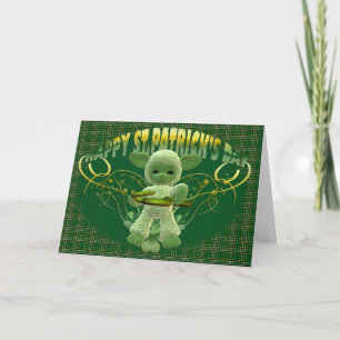 St. Patrick's Day Blating card, grönt shamrock, c Kort