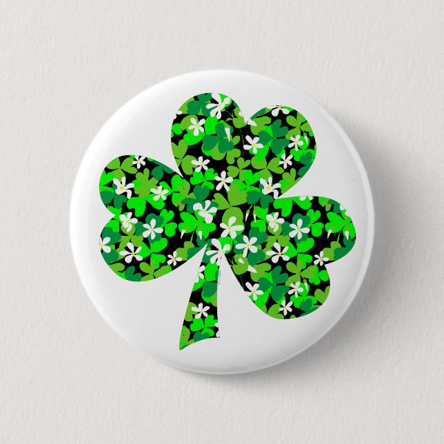 St patrick's day Blommigt Shamrock-knapp Knapp (Framsida)