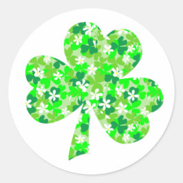 St patrick's day Blommigt Shamrock Runt Klistermärke