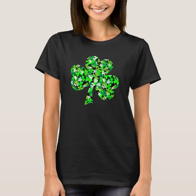 St patrick's day Blommigt Shamrock T-Shirt (Framsida)