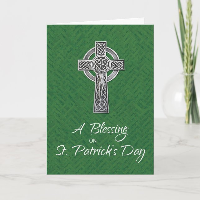 St. Patricks Day Bluting Irish Crucifix Kort (Framsida)