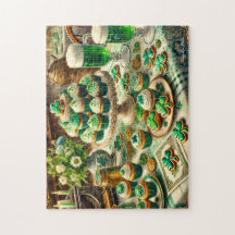 St Patricks Day-bord, Irländska firande Cupcakes