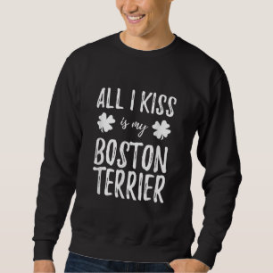 St Patricks Day Boston Terrier Dog Mamma Funny Iri Lång Ärmad Tröja