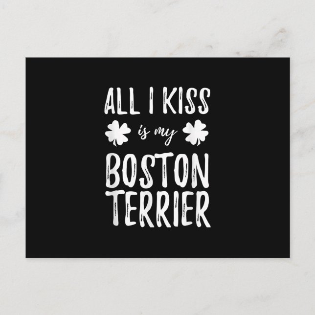 St Patricks Day Boston Terrier Dog Mamma Funny Iri Vykort (Framsida)
