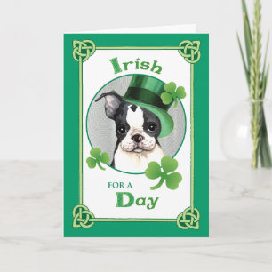 St. Patrick's Day Boston Terrier Kort