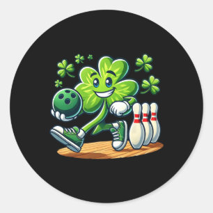 St patrick's day Bowling Boys Girls Cute Shamrock Runt Klistermärke