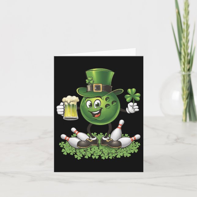 St. Patrick's Day Bowling Dricker Öl Älskare Spela Kort (Framsida)