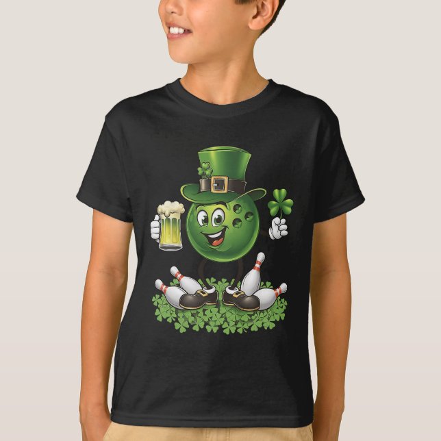 St. Patrick's Day Bowling Drinking Beer Älskare Pl T Shirt (Framsida)