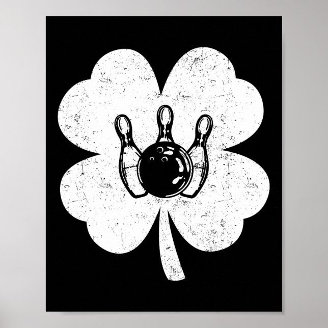 St patrick's day Bowling Irish Shamrock Bowling Lo Poster (Framsidan)