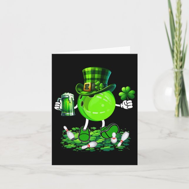 St. Patrick's Day Bowlingspel Dricker Öl Älskare S Kort (Framsida)