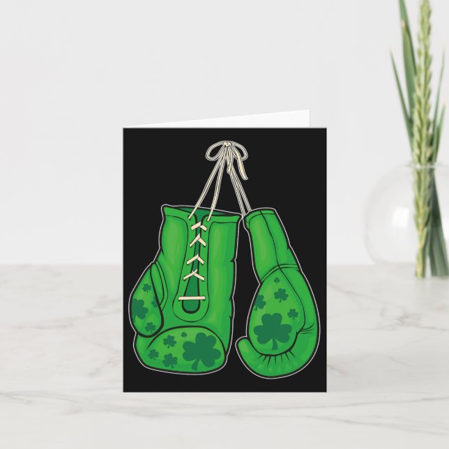 St patricks day Boxing Glove Grönt Lucky Shamrock Kort (Framsida)