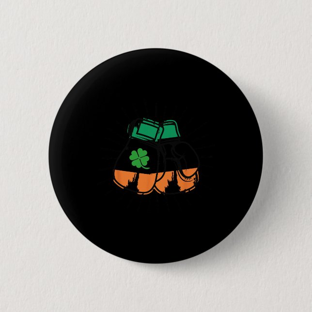 St. Patricks Day Boxningsälskare Irländska handska Knapp (Framsida)