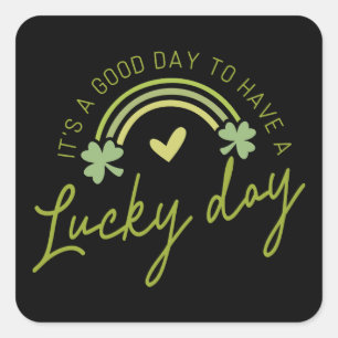 St. Patricks Day, Bra turdag, Irish, Shamrock Fyrkantigt Klistermärke