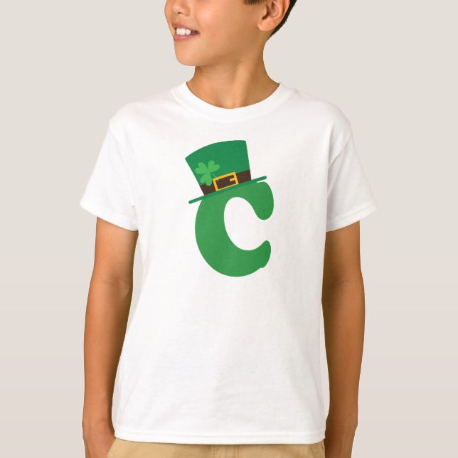 St patricks day Brev C Alphabet T-shirt (Framsida)