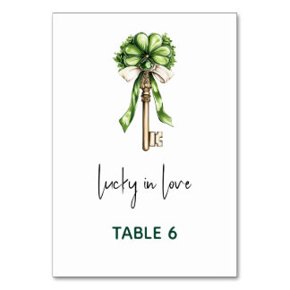 St. Patrick's Day Bröllopsdusch Bordsnummer