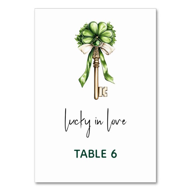 St. Patrick's Day Bröllopsdusch Bordsnummer (Framsidan)