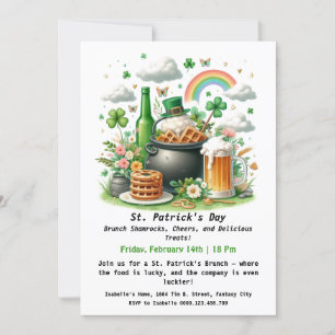 St. Patrick's Day Brunch – Shamrocks, Skål Inbjudningar