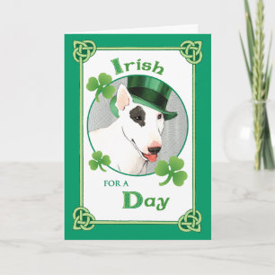 St. Patrick's Day Bull Terrier Kort