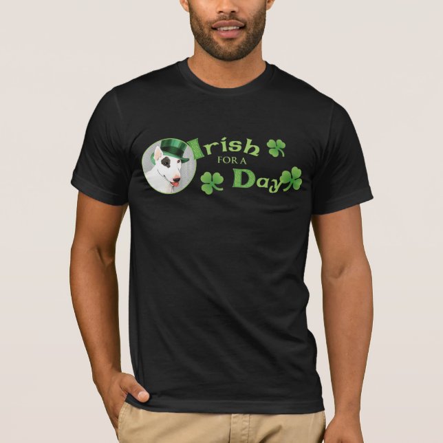 St. Patrick's Day Bull Terrier T Shirt (Framsida)