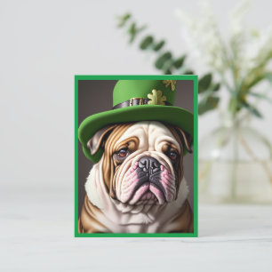 St. Patrick's Day Bulldog Helg Vykort